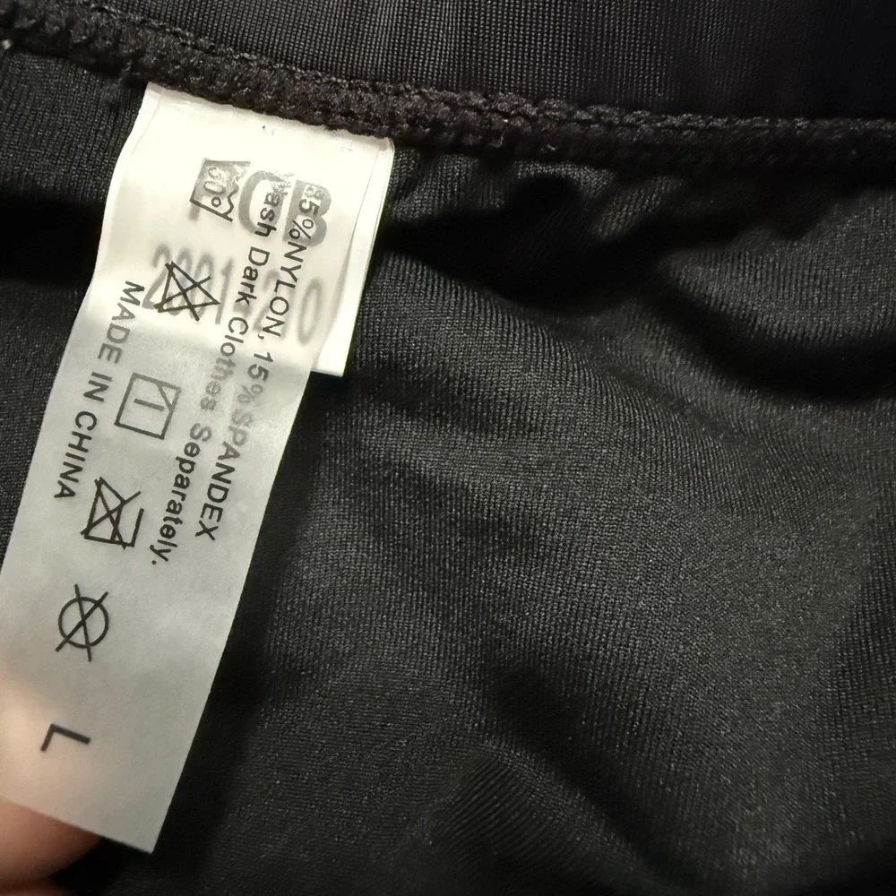Womens Solid‎ Black High Waisted Bikini Bottoms Swim Size L New Without Tags